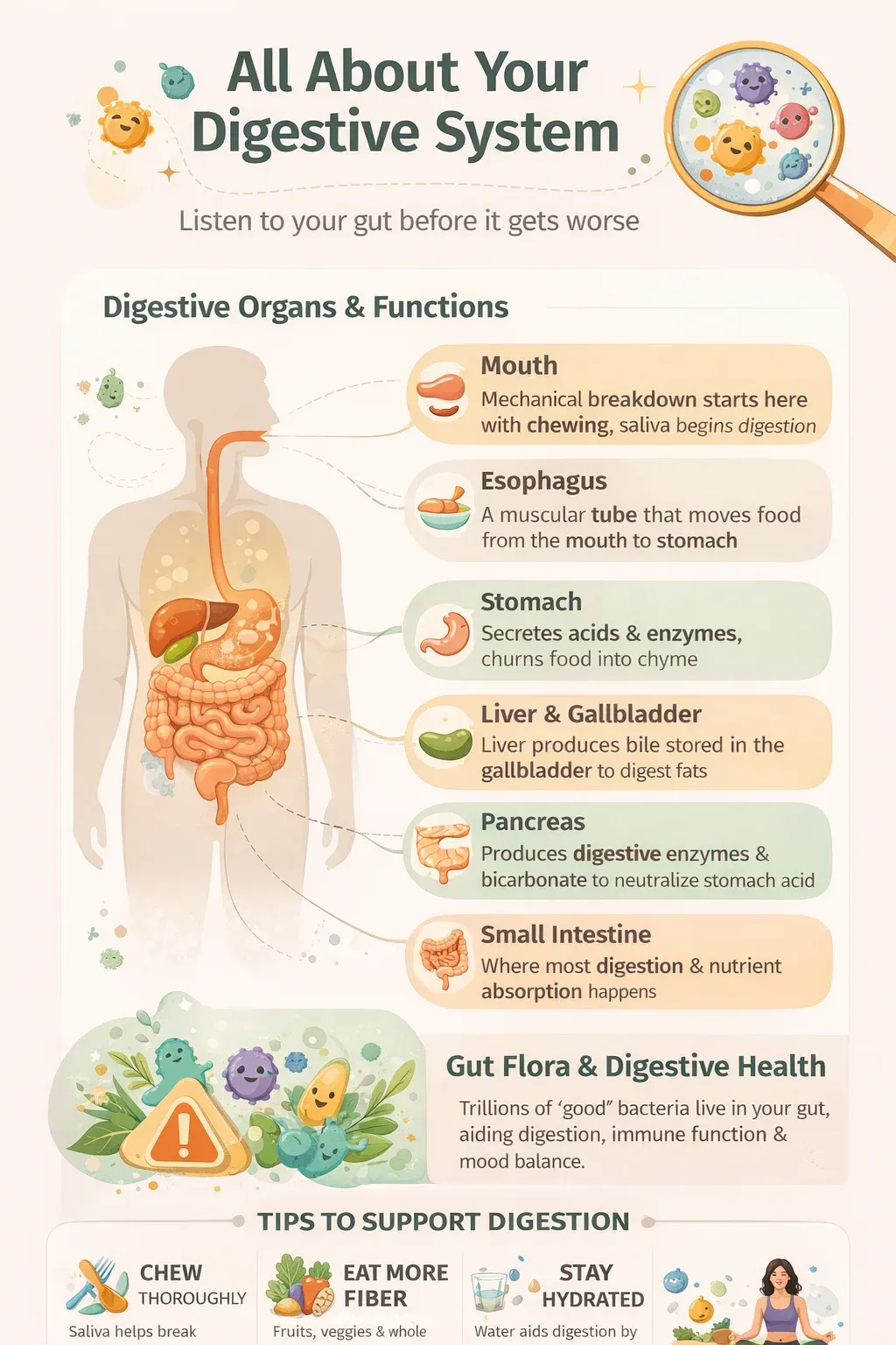 All about your digestive system infographic