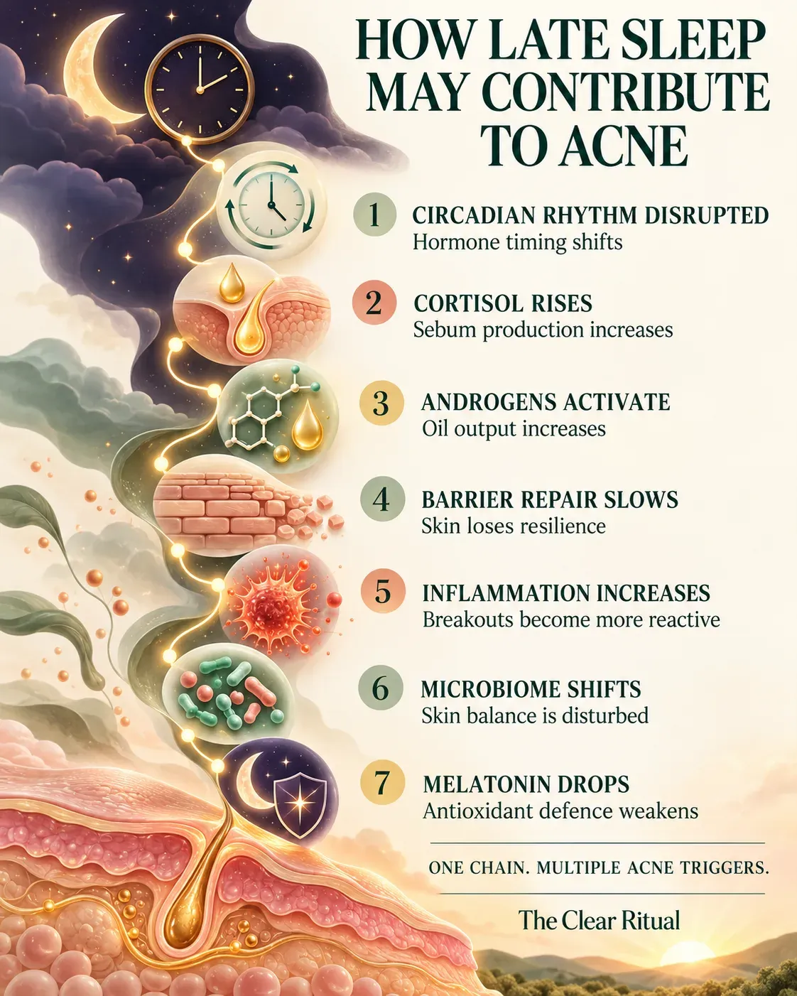 How sleeping late can contribute to acne