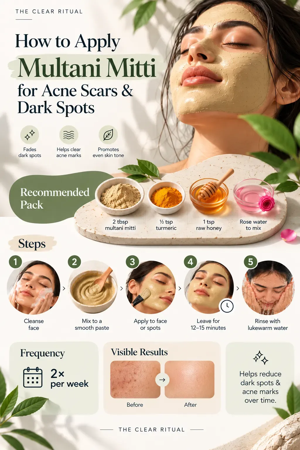 How to apply multani mitti for acne scars and dark spots