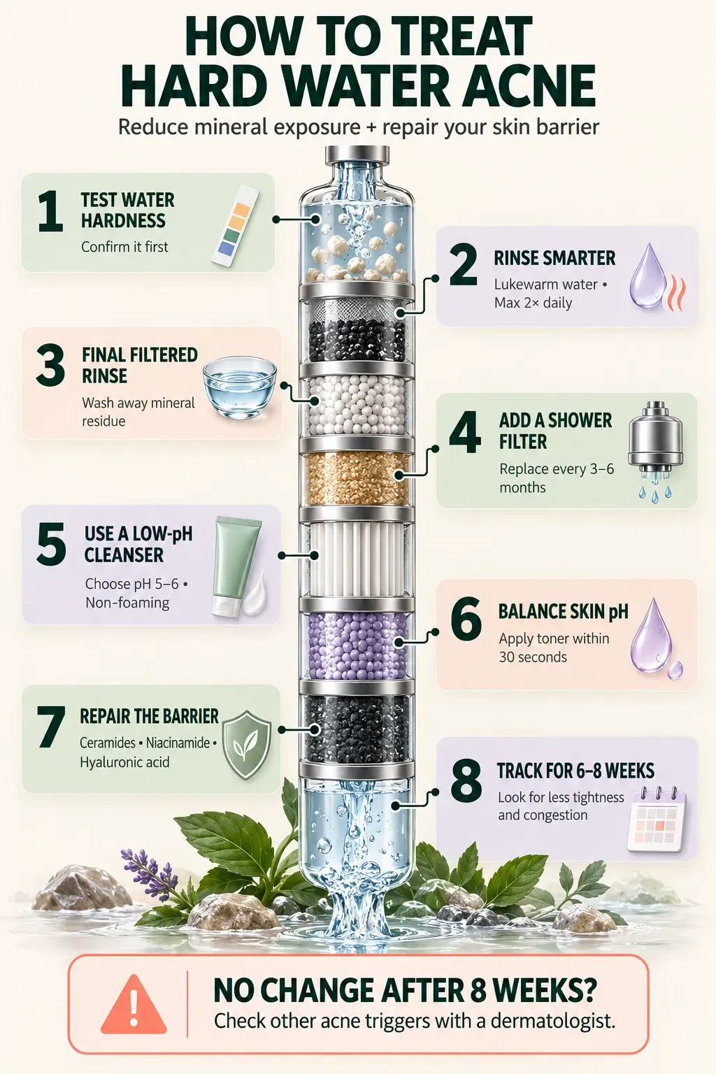 How to treat hard water acne infographic
